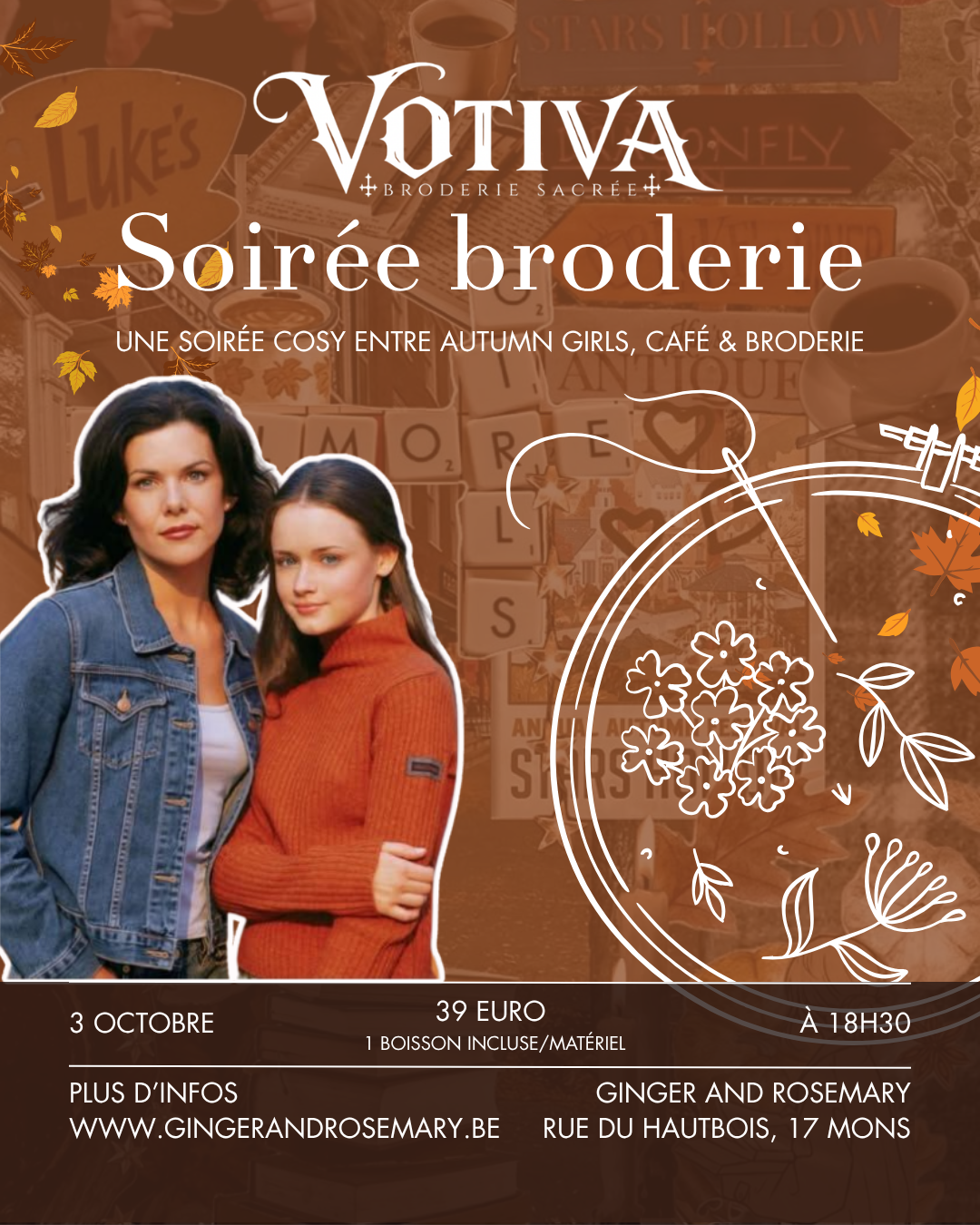 🍂 Broderie à Stars Hollow avec Vovita